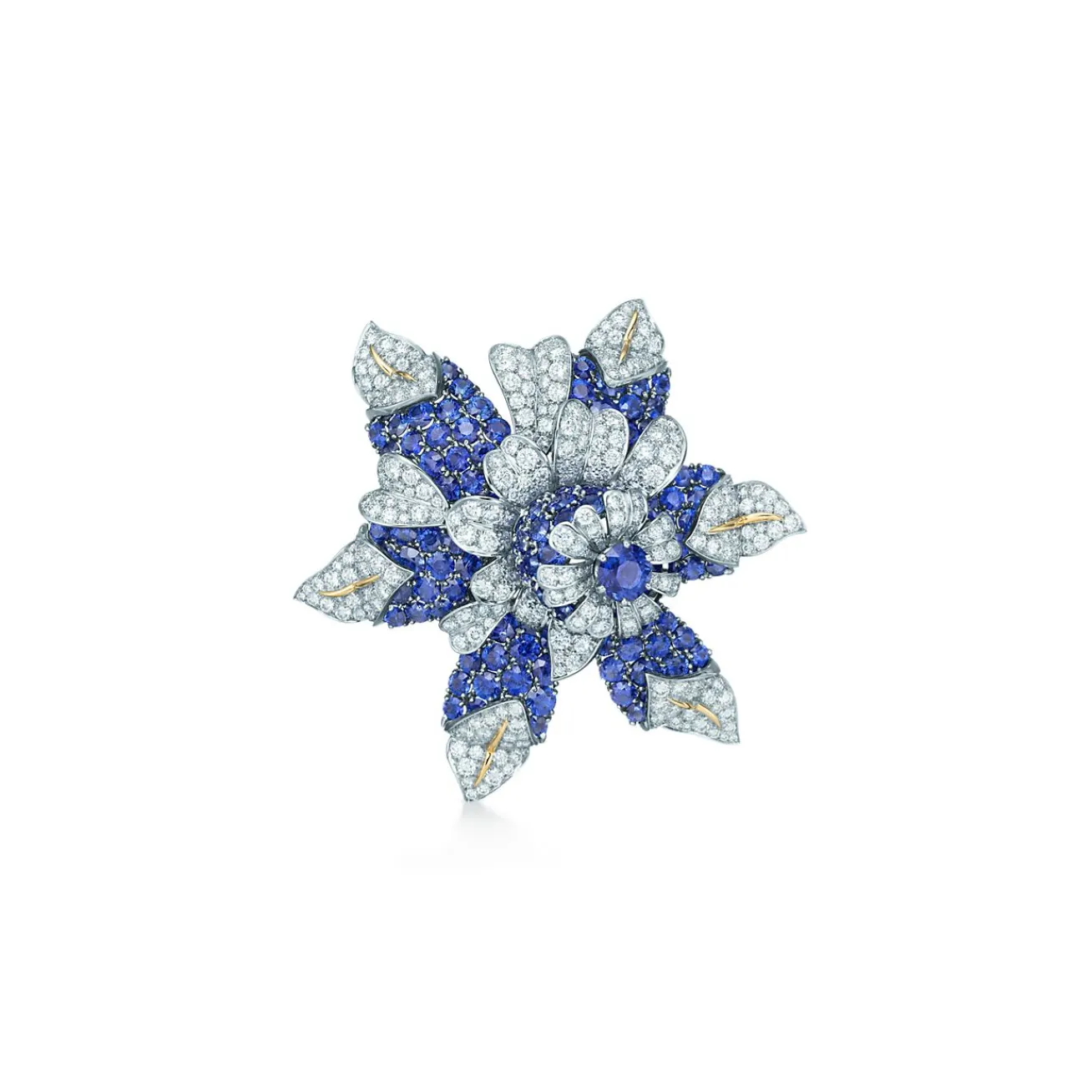 Tiffany & Co. Schlumberger® Fleur de Mer clip of sapphires and diamonds. | ^ Brooches|Diamond Jewelry