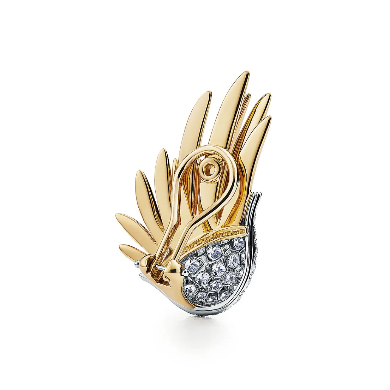 Tiffany & Co. Schlumberger® Flame Ear Clips in Gold and Platinum with Diamonds | ^ Earrings|Gold Jewelry