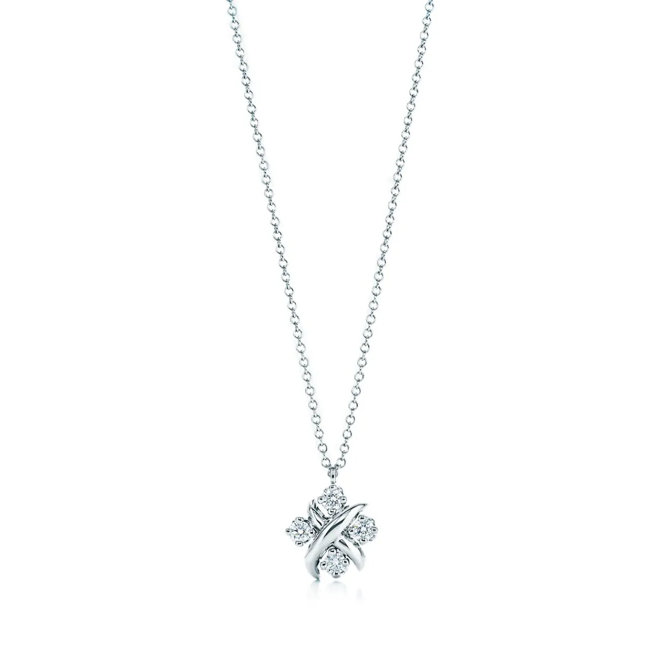 Tiffany & Co. Schlumberger® Lynn pendant in platinum with diamonds. | ^ Necklaces & Pendants|Platinum Jewelry