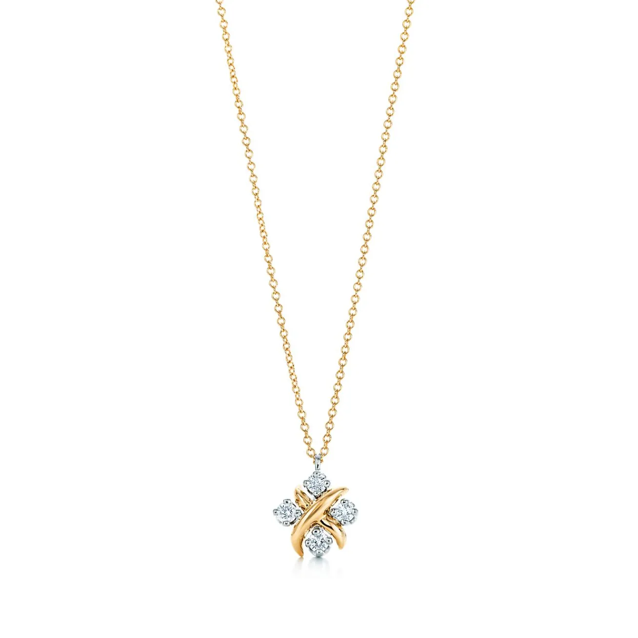 Tiffany & Co. Schlumberger® Lynn pendant in 18k gold with diamonds in platinum. | ^ Necklaces & Pendants|Gifts for Her