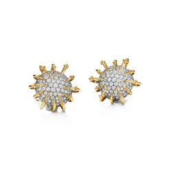 Tiffany & Co. Schlumberger® Apollo ear clips in gold with diamonds in platinum. | ^ Earrings|Gold Jewelry