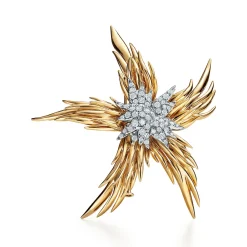 Tiffany & Co. Schlumberger® Paris Flames Brooch in Yellow Gold with Diamonds | ^ Brooches|Men's Jewelry