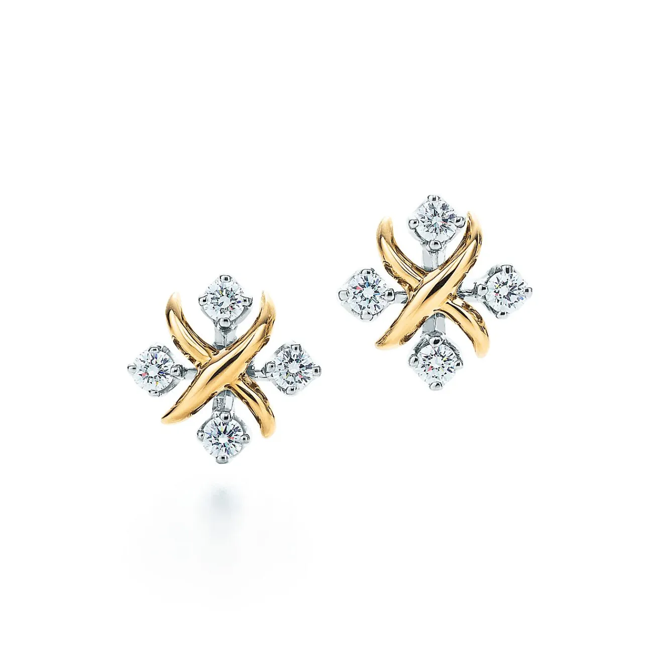 Tiffany & Co. Schlumberger® Lynn earrings in 18k gold with diamonds. | ^ Earrings|Gold Jewelry