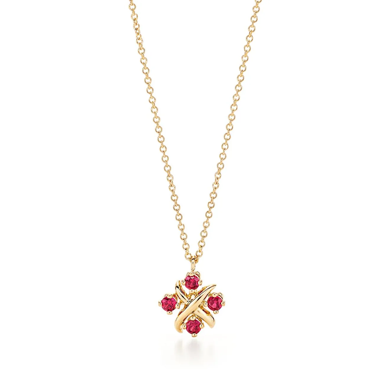 Tiffany & Co. Schlumberger® Lynn pendant in 18k gold with rubies. | ^ Necklaces & Pendants|Gold Jewelry