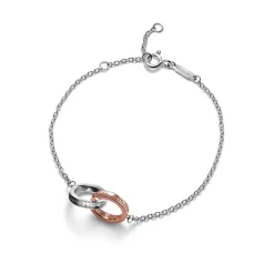 Tiffany & Co. Tiffany 1837® Interlocking Circles Chain Bracelet in Sterling Silver and Rose Go | ^ Bracelets|New Jewelry