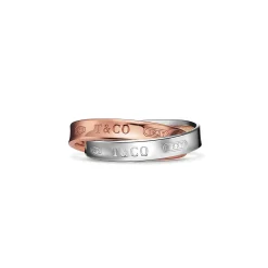 Tiffany & Co. Tiffany 1837® Interlocking Circles Ring in Rose Gold and Sterling Silver | ^ Rings|New Jewelry