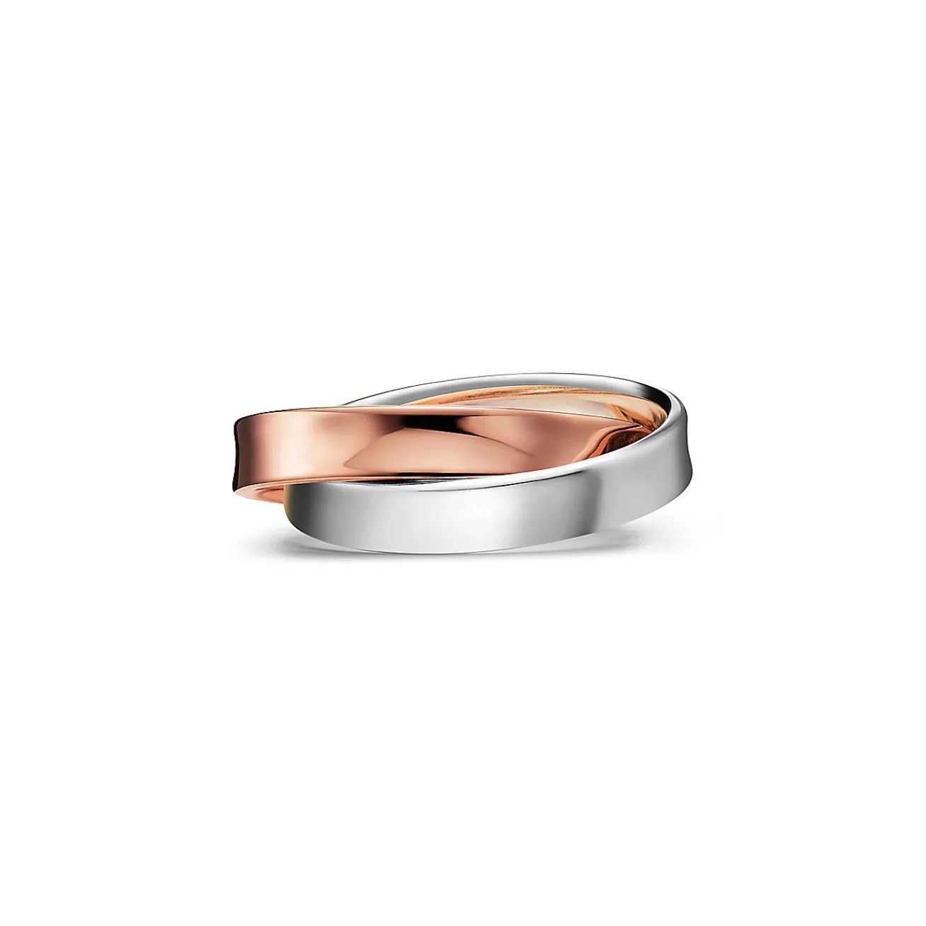Tiffany & Co. Tiffany 1837® Interlocking Circles Ring in Rose Gold and Sterling Silver | ^ Rings|New Jewelry