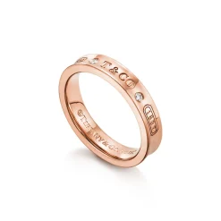 Tiffany & Co. Tiffany 1837® Ring in Rose Gold with Diamonds, Narrow | ^ Rings|Men's Jewelry