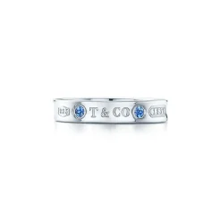 Tiffany & Co. Tiffany 1837® Ring in Silver with Sapphires, Narrow | ^ Rings|Sterling Silver Jewelry