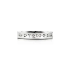 Tiffany & Co. Tiffany 1837® Ring in White Gold with Diamonds, Narrow | ^ Rings|Men's Jewelry