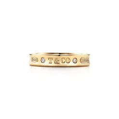 Tiffany & Co. Tiffany 1837® Ring in Yellow Gold with Diamonds, Narrow | ^ Rings|Men's Jewelry