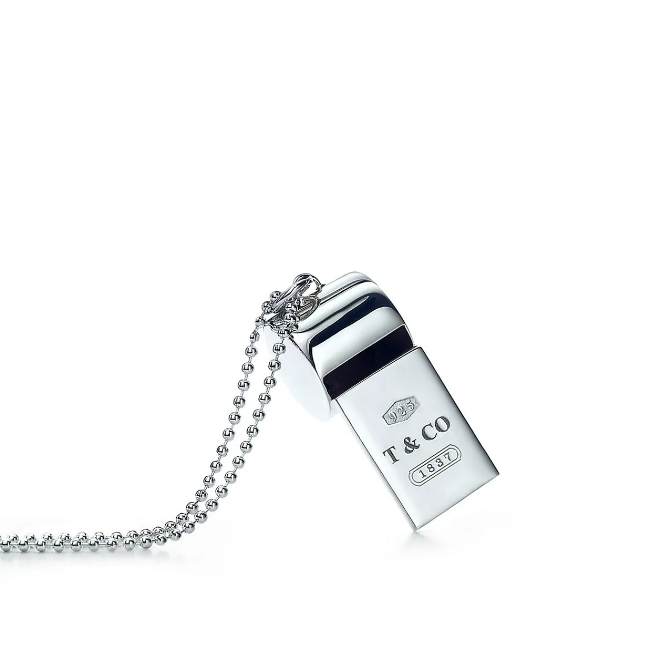 Tiffany & Co. Tiffany 1837® whistle in sterling silver on a beaded chain. | ^ Him|Gifts for Him