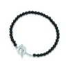 Tiffany & Co. Tiffany Beads toggle bracelet of black onyx and sterling silver, 4 mm. | ^ Sterling Silver Jewelry|Colored Gemstone Jewelry