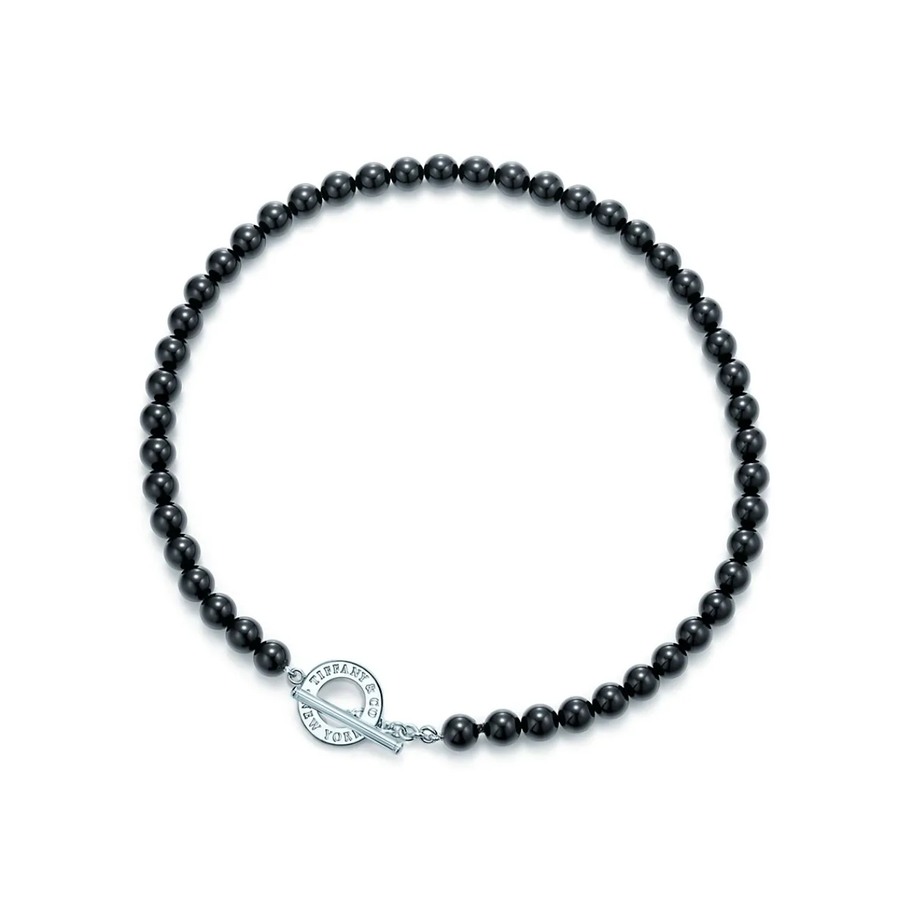 Tiffany & Co. Tiffany Beads toggle necklace of black onyx and sterling silver. | ^ Necklaces & Pendants|Sterling Silver Jewelry