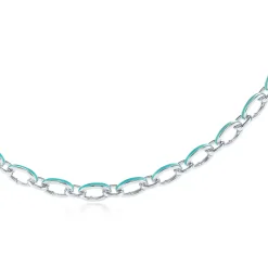 Tiffany & Co. Tiffany Blue® clasping link bracelet in silver with enamel finish, 7.5" long. | ^ Bracelets|Sterling Silver Jewelry