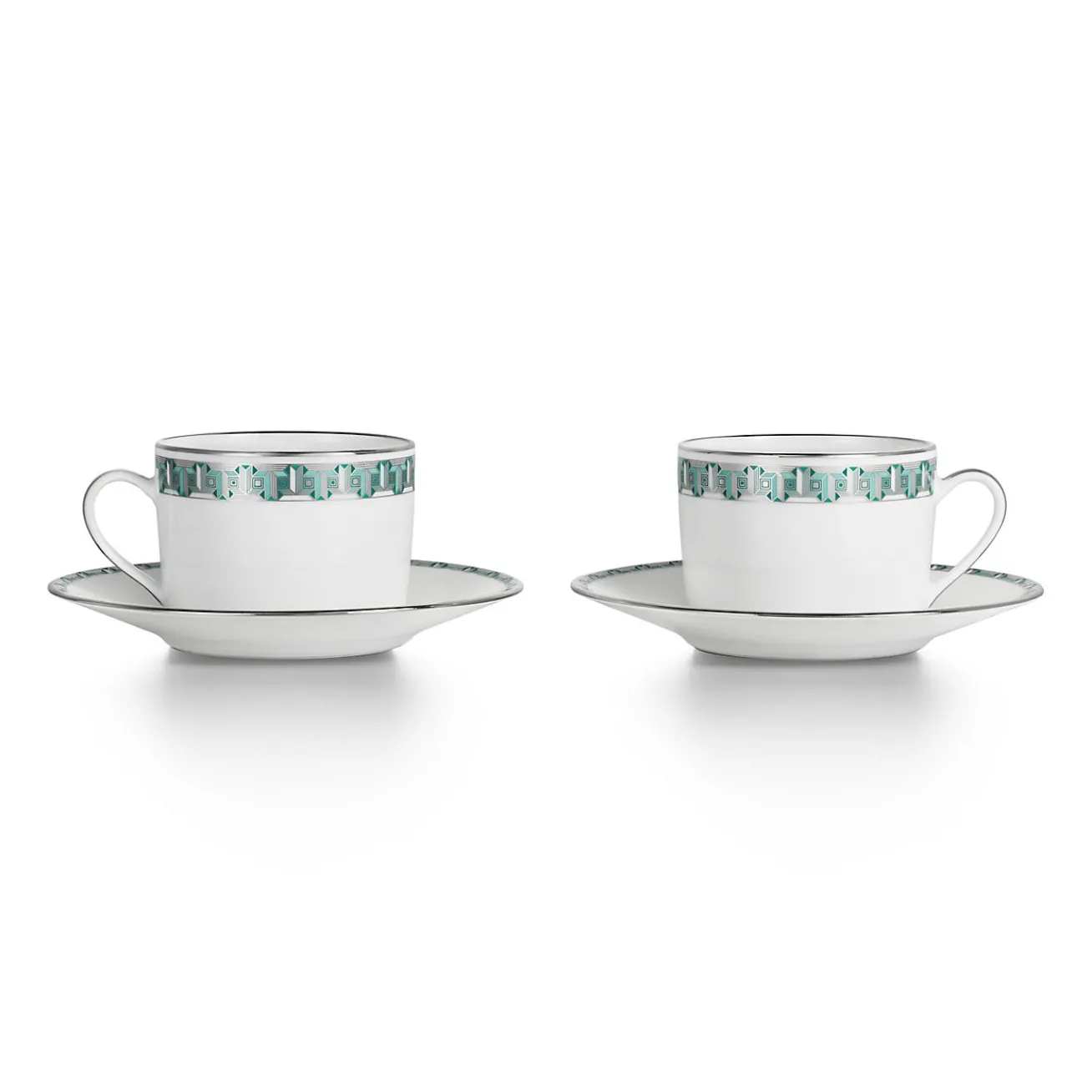 Tiffany & Co. Tiffany Blue Tiffany T True Cup and Saucer Set of Two, with Platinum Rims | ^ The Home|Housewarming Gifts