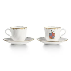 Tiffany & Co. Tiffany Crest Espresso Cups Set of Two, in Bone China | ^ The Home|Housewarming Gifts