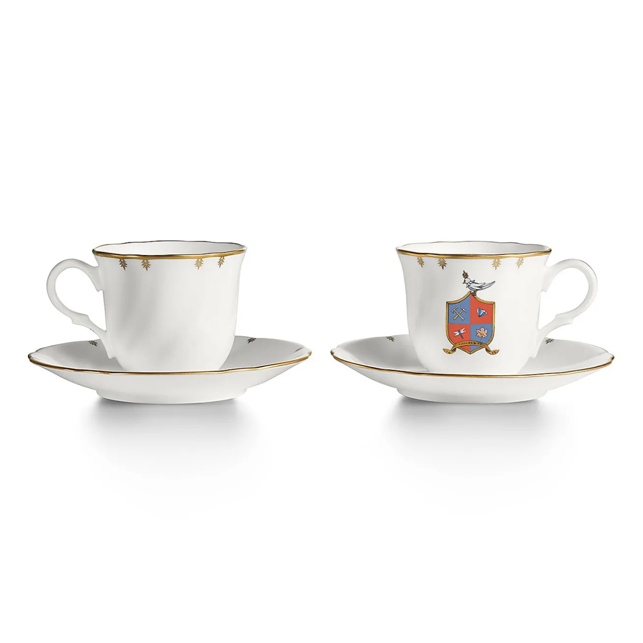Tiffany & Co. Tiffany Crest Espresso Cups Set of Two, in Bone China | ^ The Home|Housewarming Gifts