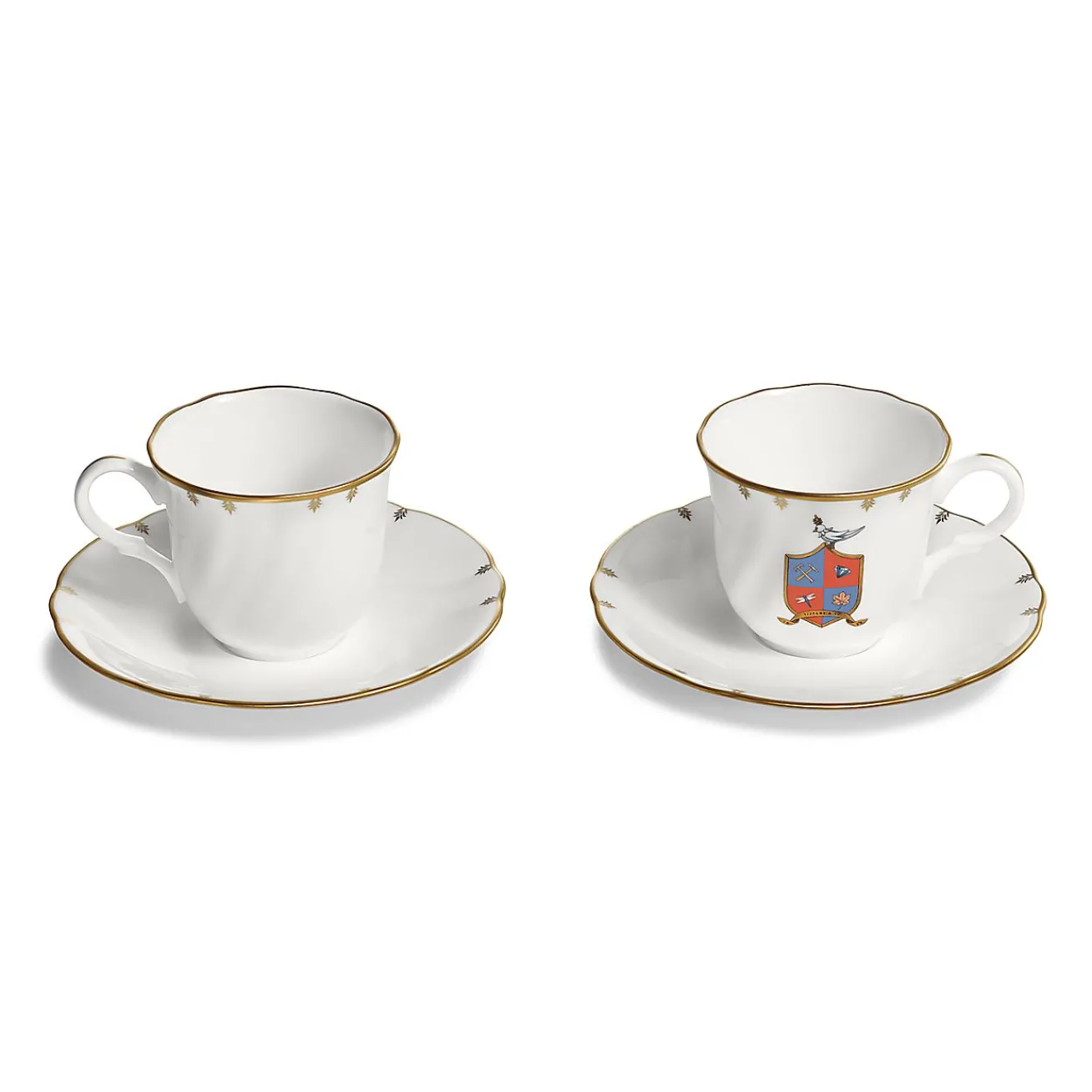 Tiffany & Co. Tiffany Crest Espresso Cups Set of Two, in Bone China | ^ The Home|Housewarming Gifts