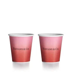 Tiffany & Co. Tiffany Cups Tiffany Coffee Cups in Infinity Ruby Bone China, Set of Two | ^ Tableware|Coffee & Tea