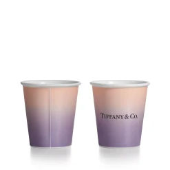 Tiffany & Co. Tiffany Cups Tiffany Coffee Cups in Infinity Morganite Bone China, Set of Two | ^ Tableware|Coffee & Tea