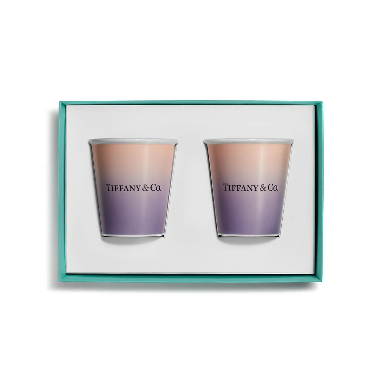 Tiffany & Co. Tiffany Cups Tiffany Coffee Cups in Infinity Morganite Bone China, Set of Two | ^ Tableware|Coffee & Tea