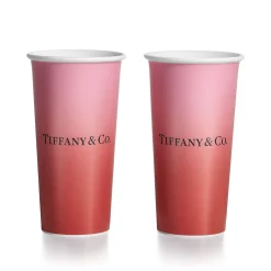 Tiffany & Co. Tiffany Cups Tiffany Large Coffee Cups in Infinity Ruby Bone China | ^ Tableware|Coffee & Tea