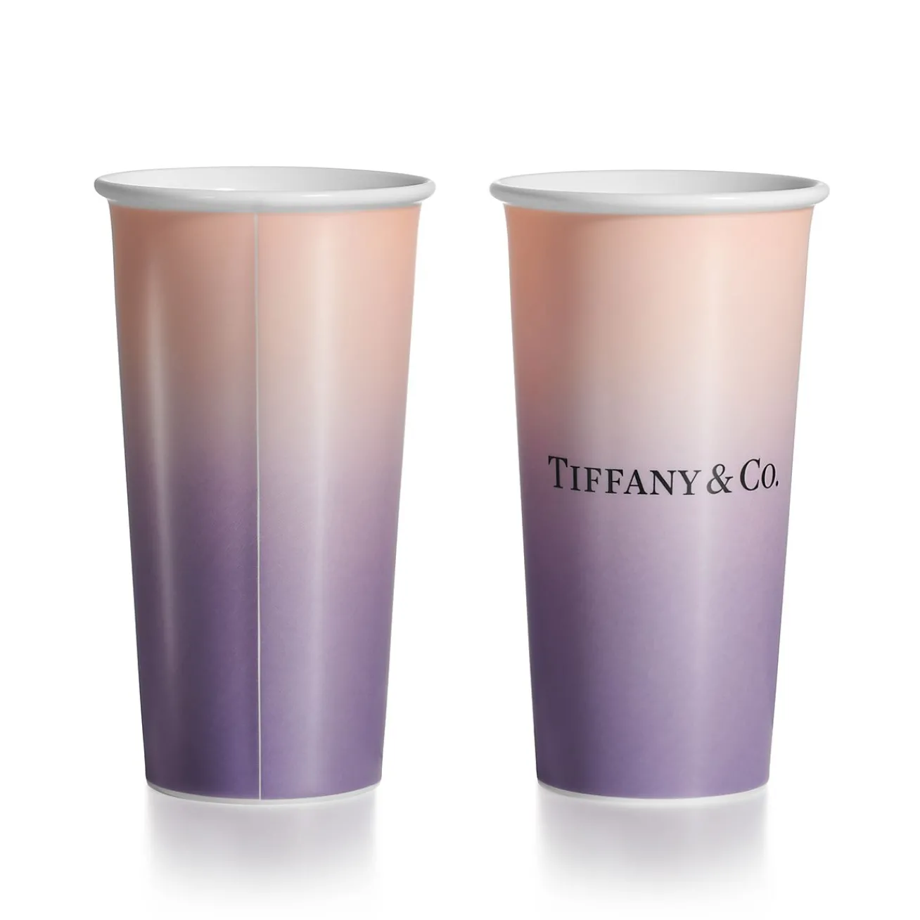 Tiffany & Co. Tiffany Cups Tiffany Large Coffee Cups in Infinity Morganite Bone China | ^ Tableware|Coffee & Tea
