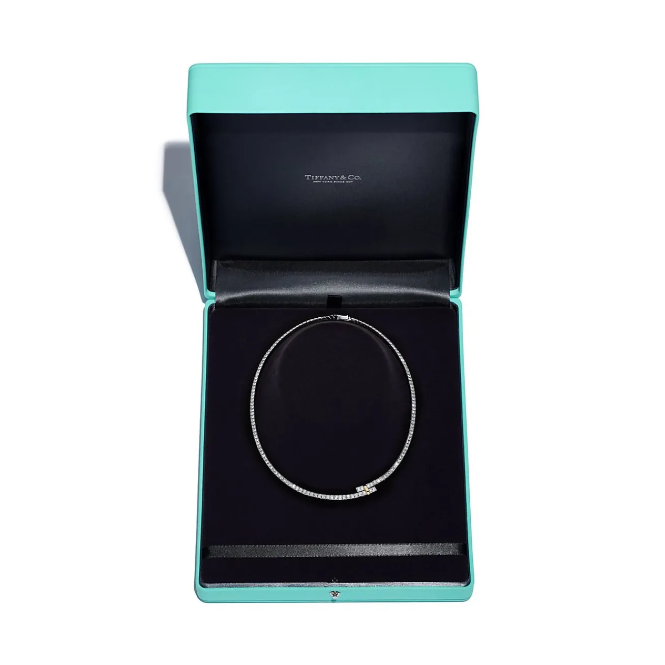 Tiffany & Co. Tiffany Edge Bypass Necklace in Platinum and Yellow Gold with Diamonds | ^ Necklaces & Pendants|Gold Jewelry