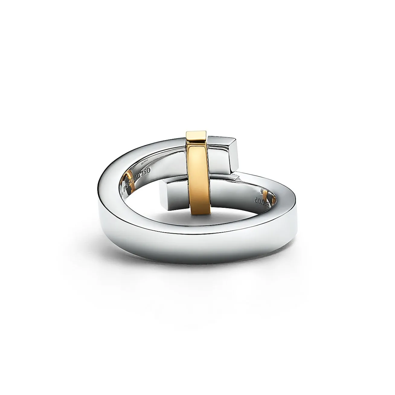 Tiffany & Co. Tiffany Edge Bypass Ring in Platinum and Yellow Gold with Diamonds, Wide | ^ Rings|Gold Jewelry