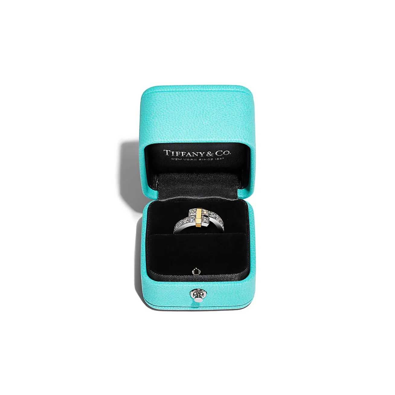 Tiffany & Co. Tiffany Edge Bypass Ring in Platinum and Yellow Gold with Diamonds, Wide | ^ Rings|Gold Jewelry