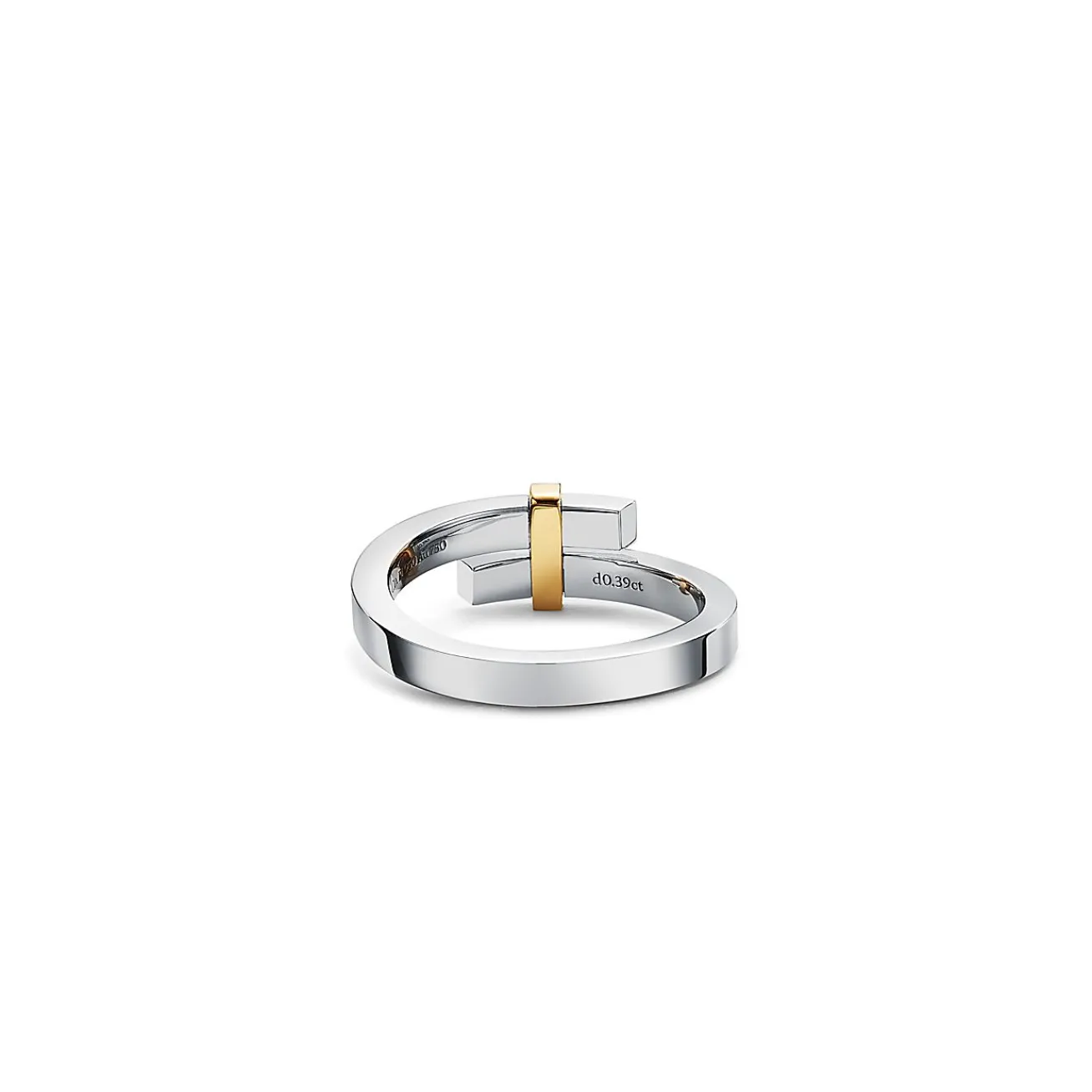 Tiffany & Co. Tiffany Edge Bypass Ring in Platinum and Yellow Gold with Diamonds, Narrow | ^ Rings|Gold Jewelry