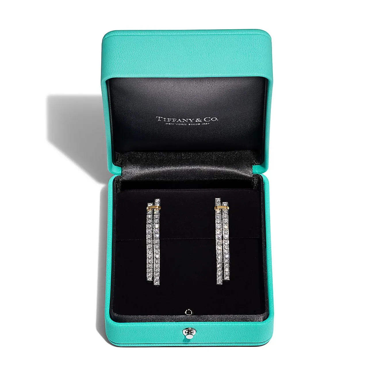 Tiffany & Co. Tiffany Edge Drop Earrings in Platinum and Yellow Gold with Diamonds | ^ Earrings|Gold Jewelry