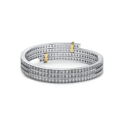Tiffany & Co. Tiffany Edge Multi-row Bypass Bracelet in Platinum and Yellow Gold with Diamonds | ^ Bracelets|Gold Jewelry