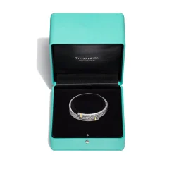 Tiffany & Co. Tiffany Edge Multi-row Bypass Bracelet in Platinum and Yellow Gold with Diamonds | ^ Bracelets|Gold Jewelry
