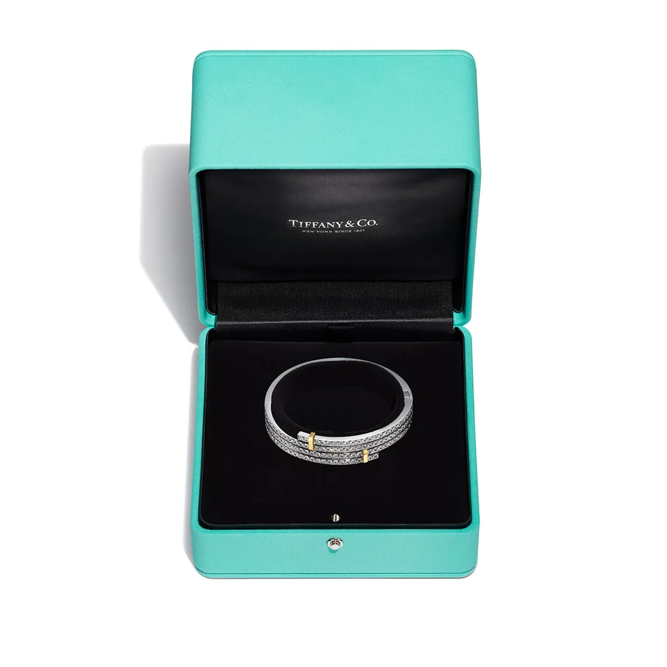 Tiffany & Co. Tiffany Edge Multi-row Bypass Bracelet in Platinum and Yellow Gold with Diamonds | ^ Bracelets|Gold Jewelry