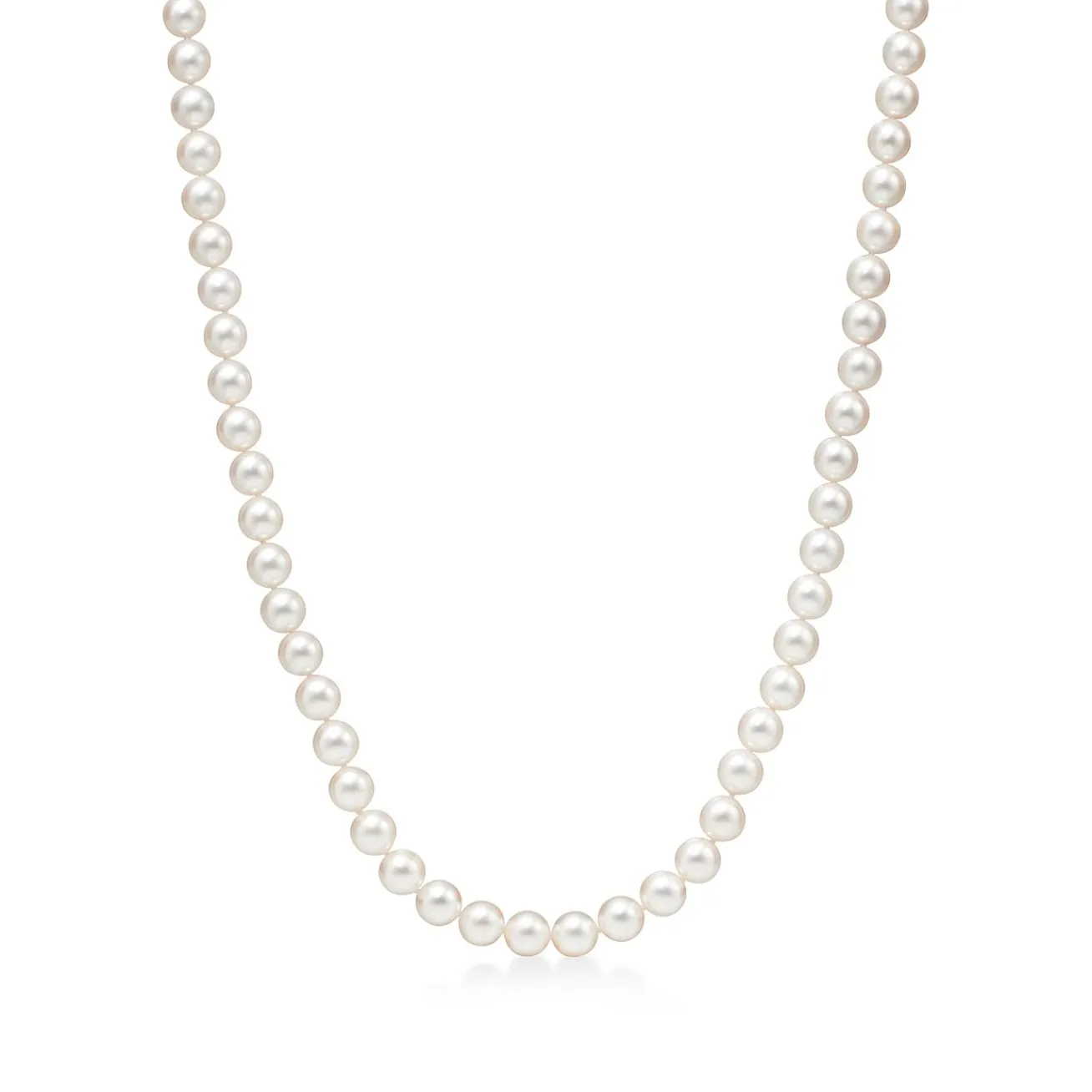 Tiffany & Co. Tiffany Essential Pearls necklace of Akoya pearls with an 18k white gold clasp. | ^ Necklaces & Pendants|Gifts for Her