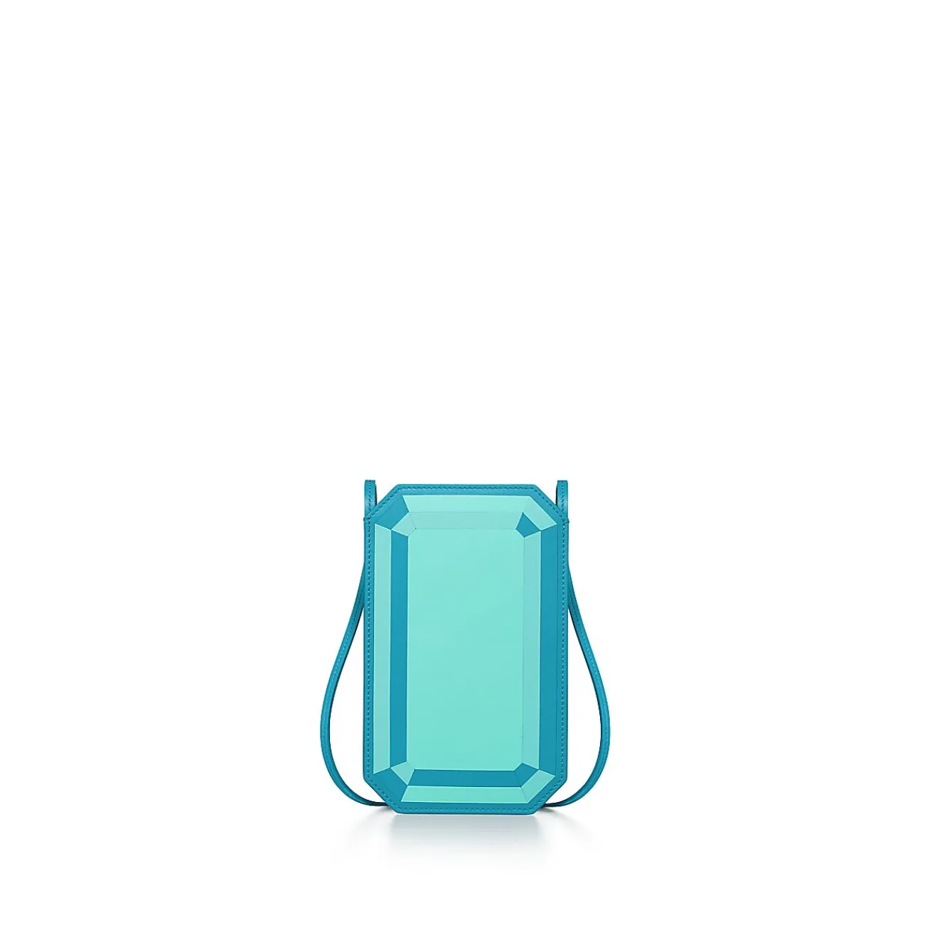 Tiffany & Co. Tiffany Facets Crossbody Phone Case in Tiffany Blue® Intarsia Leather | ^Women Online Exclusives|Tiffany Blue® Gifts