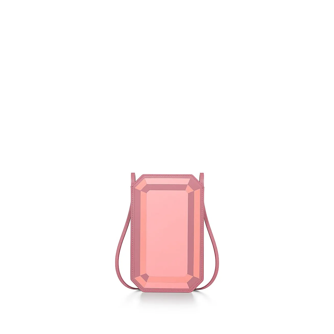 Tiffany & Co. Tiffany Facets Crossbody Phone Case in Rose Pink Intarsia Leather | ^Women Small Leather Goods|Women's Accessories