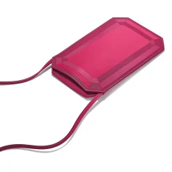 Tiffany & Co. Tiffany Facets Crossbody Phone Case in Fuchsia Red Intarsia Leather | ^Women Small Leather Goods|Women's Accessories