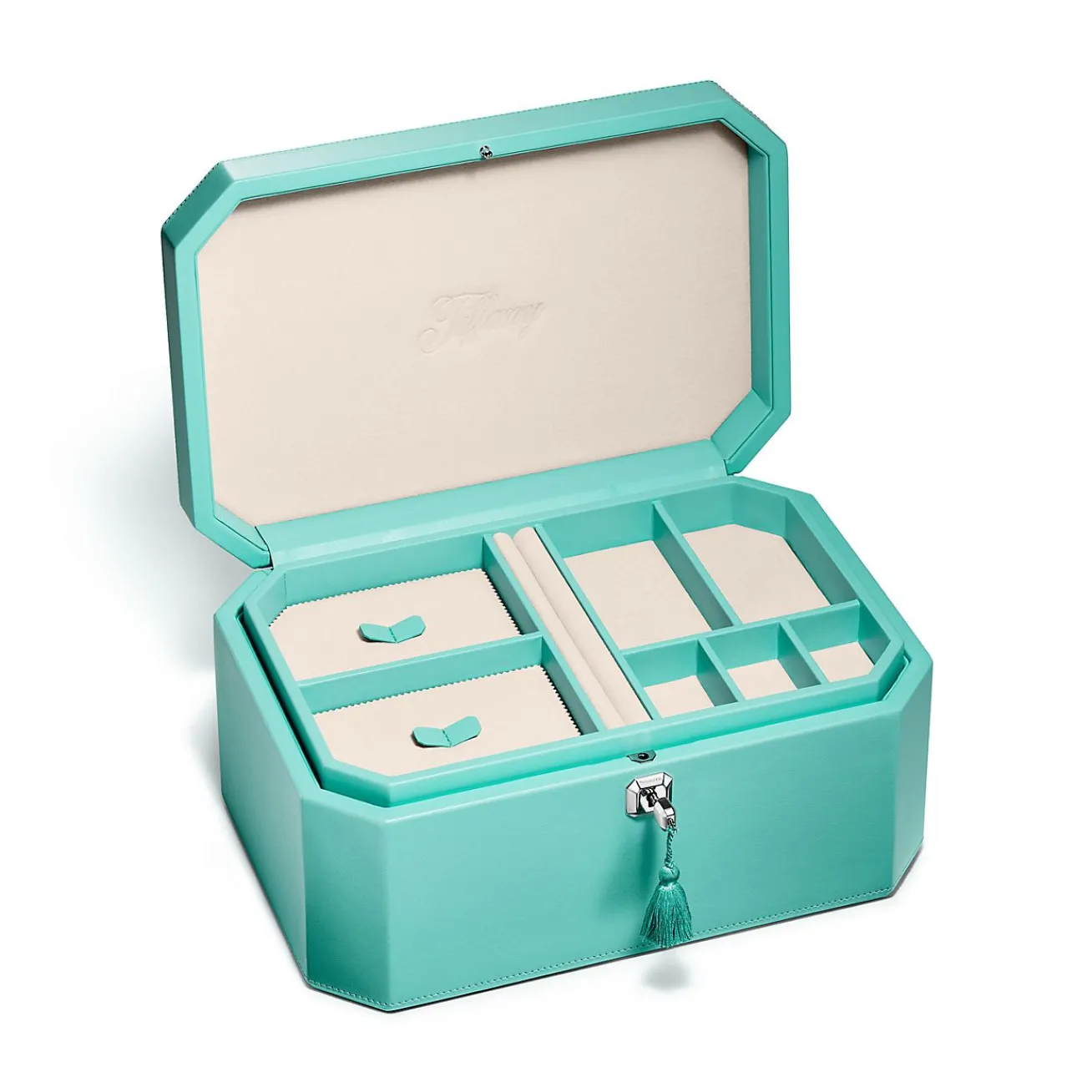 Tiffany & Co. Tiffany Facets Extra Large Jewelry Box in Tiffany Blue® Leather | ^ Tiffany Blue® Gifts|Business Gifts