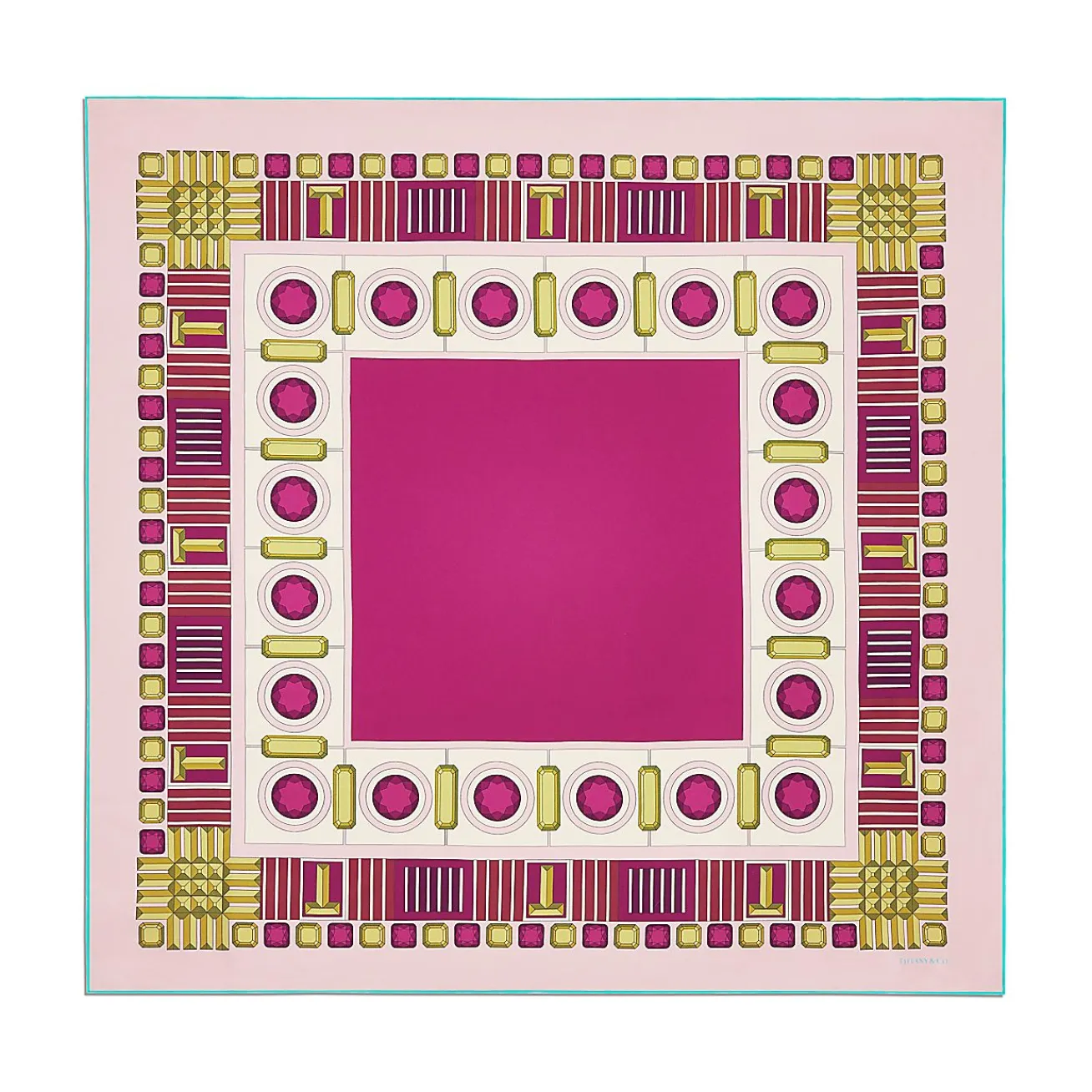 Tiffany & Co. Tiffany Facets Square Scarf in Fuchsia Silk | ^Women Scarves & Stoles|Women's Accessories