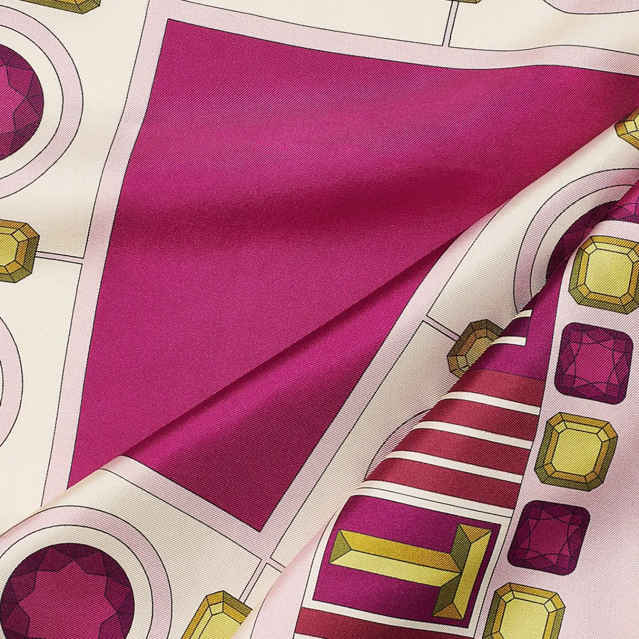 Tiffany & Co. Tiffany Facets Square Scarf in Fuchsia Silk | ^Women Scarves & Stoles|Women's Accessories