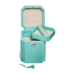 Tiffany & Co. Tiffany Facets Tall Jewelry Box in Tiffany Blue® Leather | ^ Tiffany Blue® Gifts|Business Gifts
