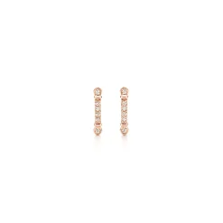 Tiffany & Co. Tiffany Fleur de Lis key bar earrings in 18k rose gold with diamonds. | ^ Earrings|Dainty Jewelry