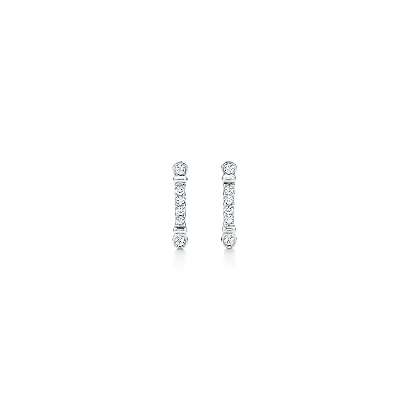 Tiffany & Co. Tiffany Fleur de Lis key bar earrings in platinum with diamonds. | ^ Earrings|Gifts for Her