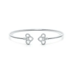 Tiffany & Co. Tiffany Fleur de Lis wire bangle in 18k white gold with diamonds, medium. | ^ Bracelets|Diamond Jewelry