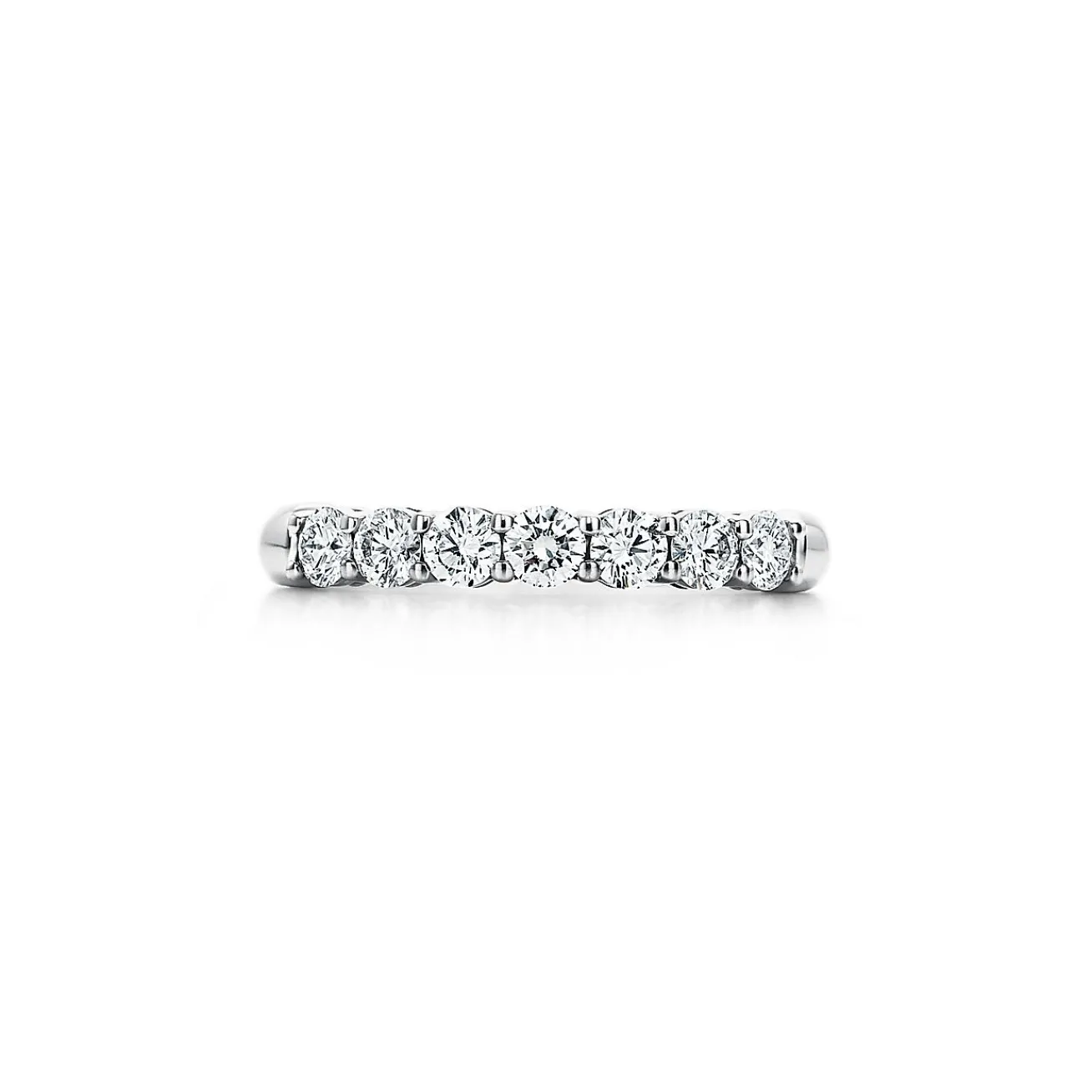 Tiffany & Co. Tiffany Forever Band Ring in Platinum with a Half-circle of Diamonds, 3 mm Wide | ^Women Rings|Platinum Jewelry