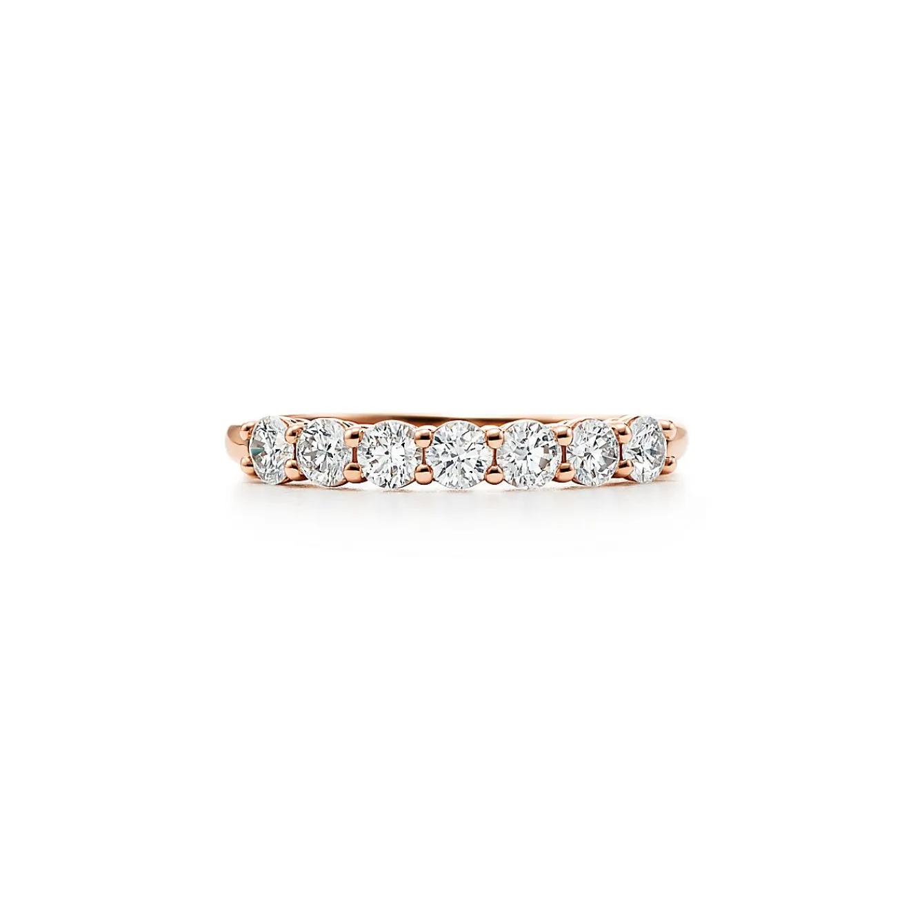Tiffany & Co. Tiffany Forever Band Ring in Rose Gold with a Half-circle of Diamonds, 3 mm Wide | ^Women Rings|Stacking Rings