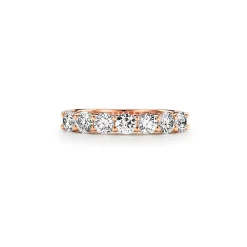 Tiffany & Co. Tiffany Forever Band Ring in Rose Gold with a Half-circle of Diamonds, 3.5 mm | ^Women Rings|Rose Gold Jewelry